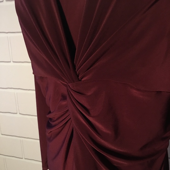 Chaps Burgundy Tight Fitted Dress Size Large - Picture 4 of 6
